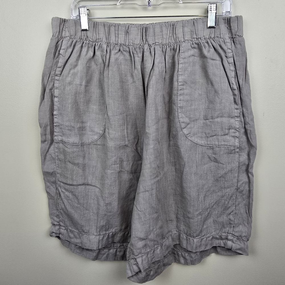 Flax Tan 100% Linen Shorts size L
